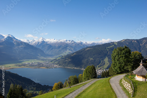 View From Mitterberg To Zell Am See Lake Zell & Kitzsteinhorn