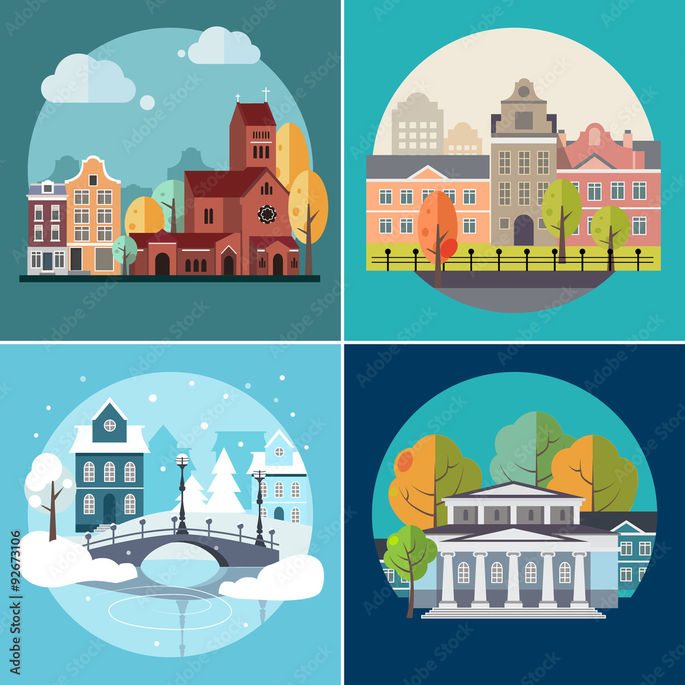 City and Town Buildings, Landscapes