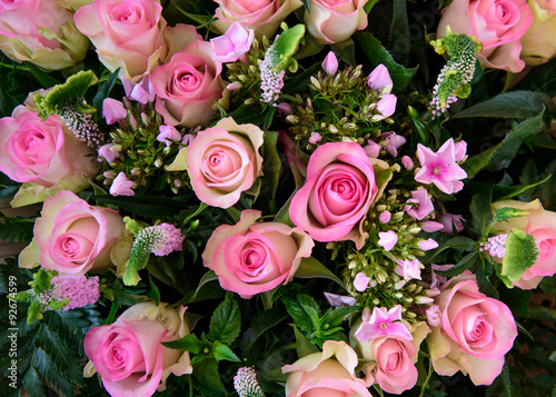 Mixed boquet with pink roses