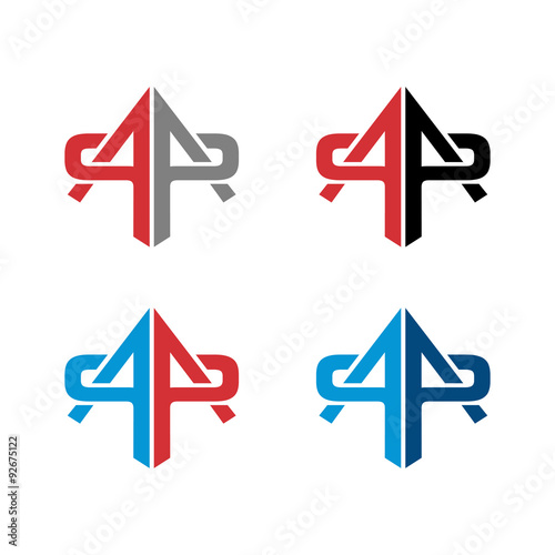 Vector A AA Pair Logo Icon Template