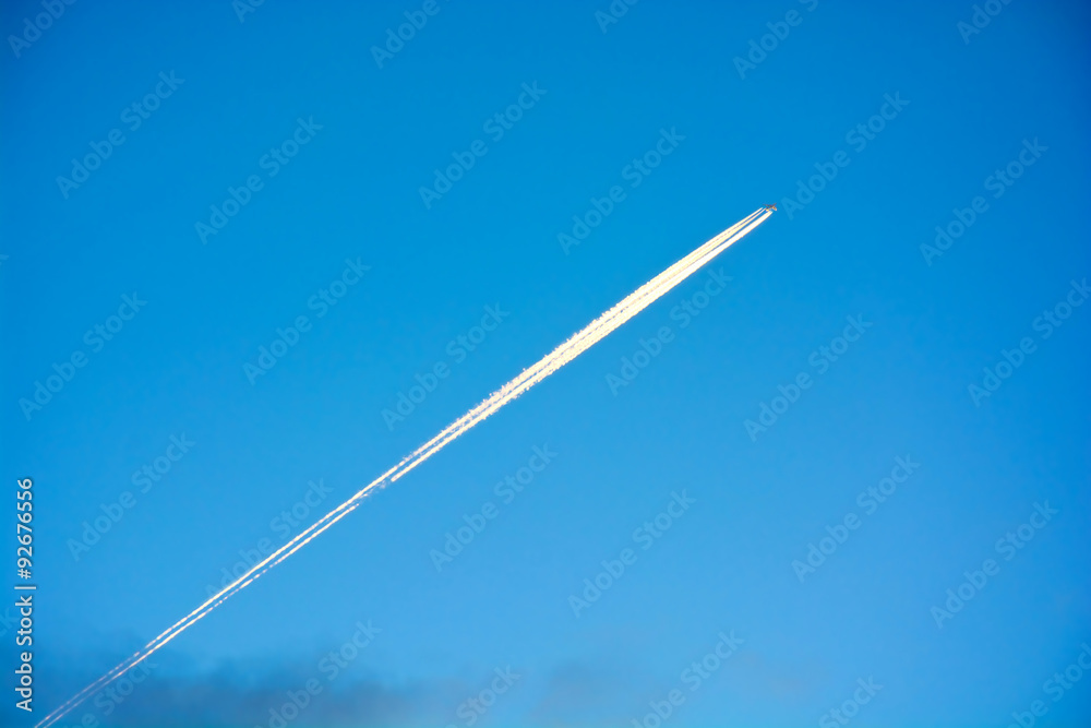 Plane on the blue sky. Plane on the blue sky.