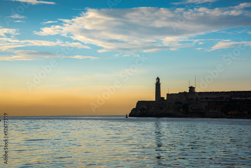 Bay with El Morro castle in Havana, Cuba