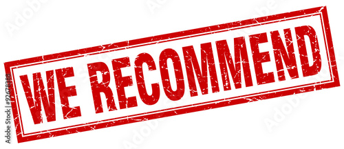 we recommend red square grunge stamp on white