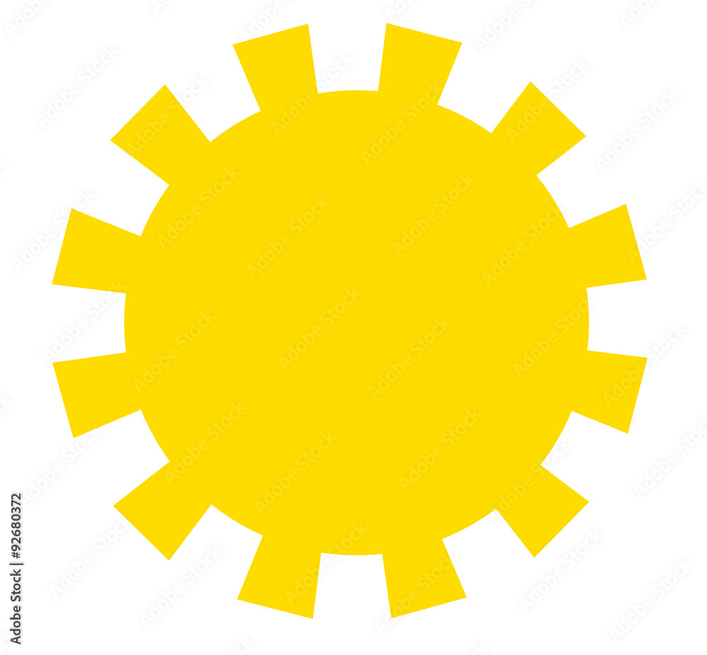 Yellow sun drawing