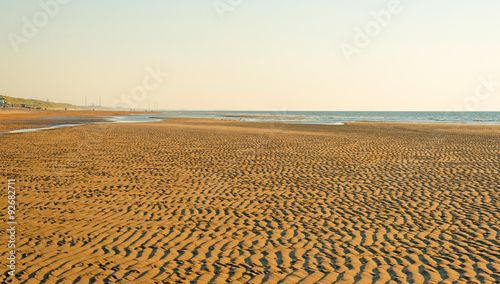 Blue sky over a beach along the North Sea