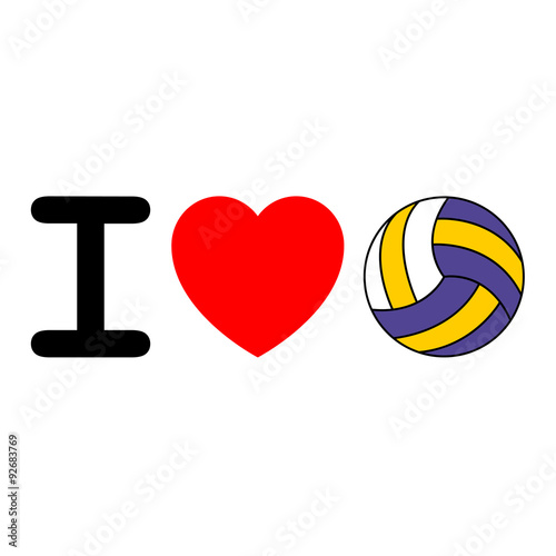 Icono aislado I love voleibol photo