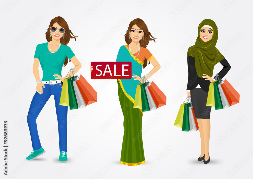 women holding shopping bags