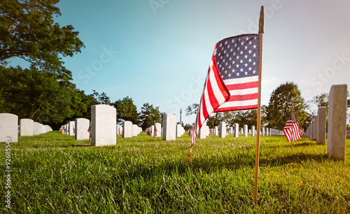 Obraz na plátně Washington DC Arlington National Cemetery on Memorial Day