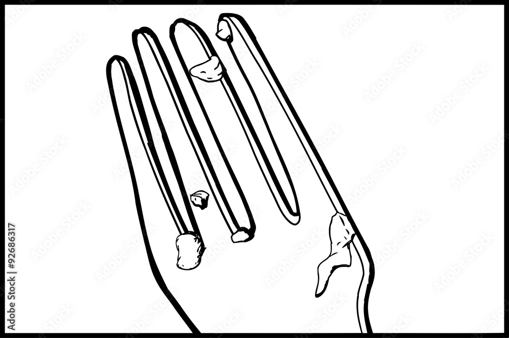 Obraz premium Dirty Fork Close Up Outline