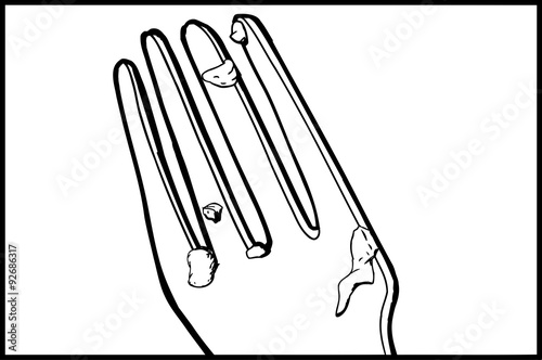Dirty Fork Close Up Outline