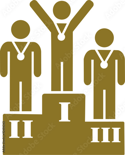 Podium with three places and winner