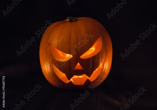 Halloween pumpkin with a candle