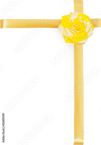 yellow bow-knot and ribbon as a decoration for a gift