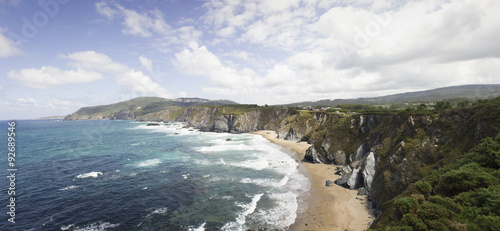 Panoramic view of Loiba cliffs in Galicia. Spain. photo