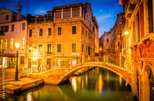 Narrow canal in Venice in the evening #92689711