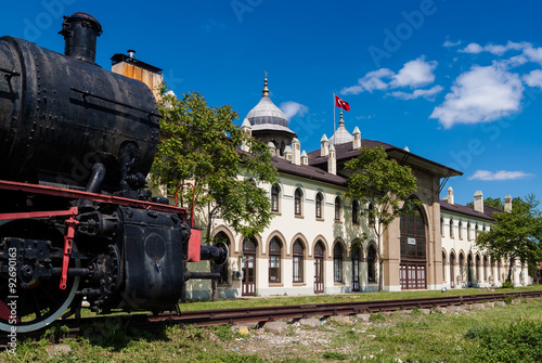 Historic railway station in Karaagac, Edirne, Turkey photo