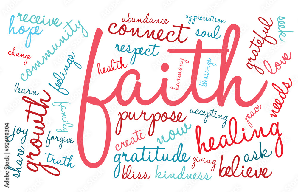 Faith Word Cloud On a White Background. Faith Word Cloud On a White Background.