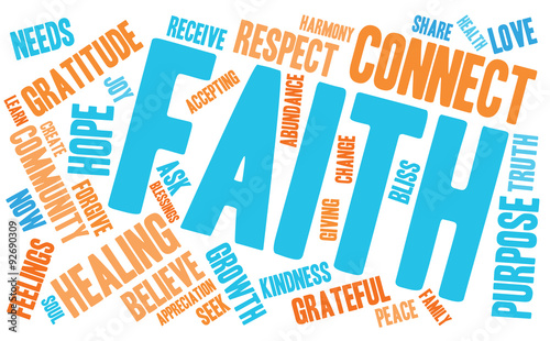 Faith Word Cloud On a White Background. 