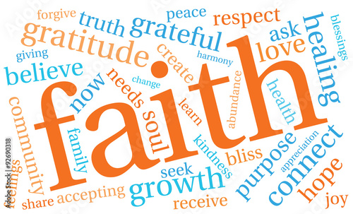 Faith Word Cloud On a White Background. 