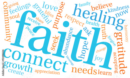 Faith Word Cloud On a White Background. 