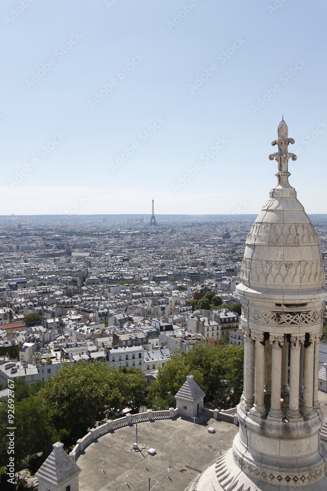 Paysage urbain à Paris, vue depuis le Sacré Cœur	