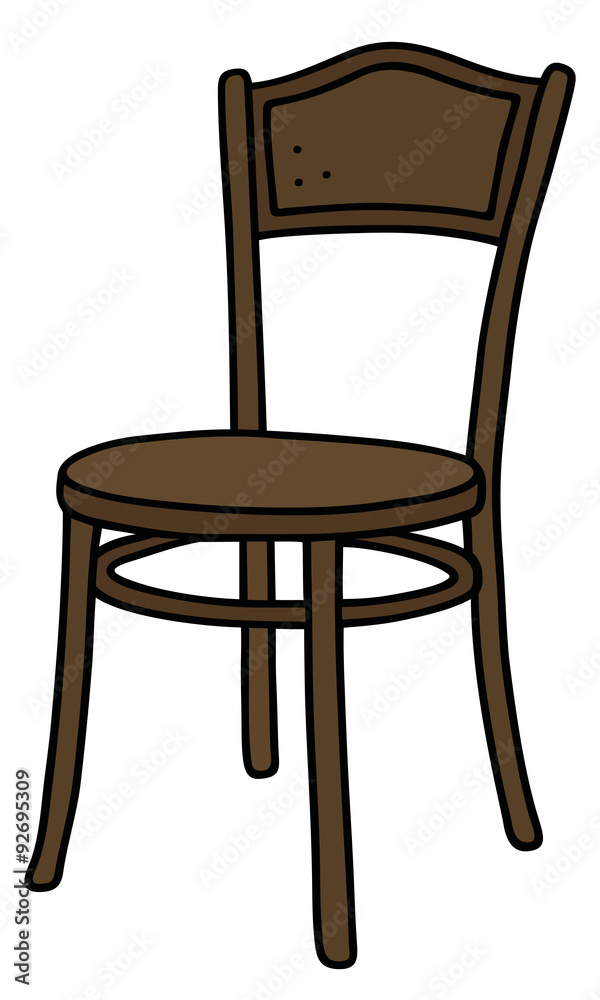 Old dark wooden chair / Hand drawing, vector Old dark wooden chair / Hand drawing, vector