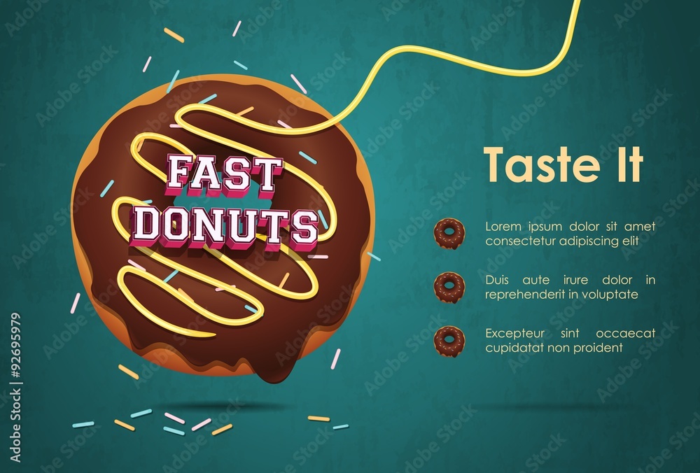 Poster vector template with donuts