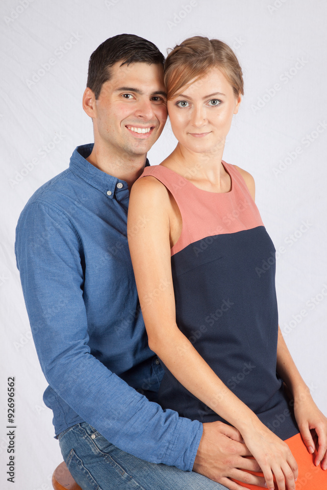 Romantic couple standing together affectionately Romantic couple standing together affectionately