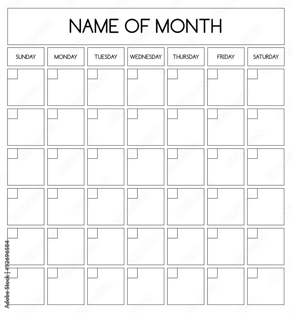 Simple blank month planning calendar - obrazy, fototapety, plakaty 