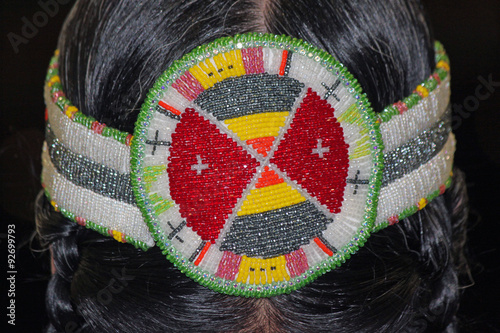 Принти на полотні Closeup of a Beaded Native American Headband