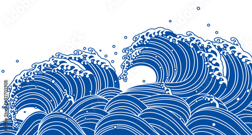 Tablou canvas 和風の青い波