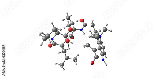Bromocriptine molecular structure isolated on white photo