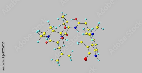 Bromocriptine molecular structure isolated on grey photo