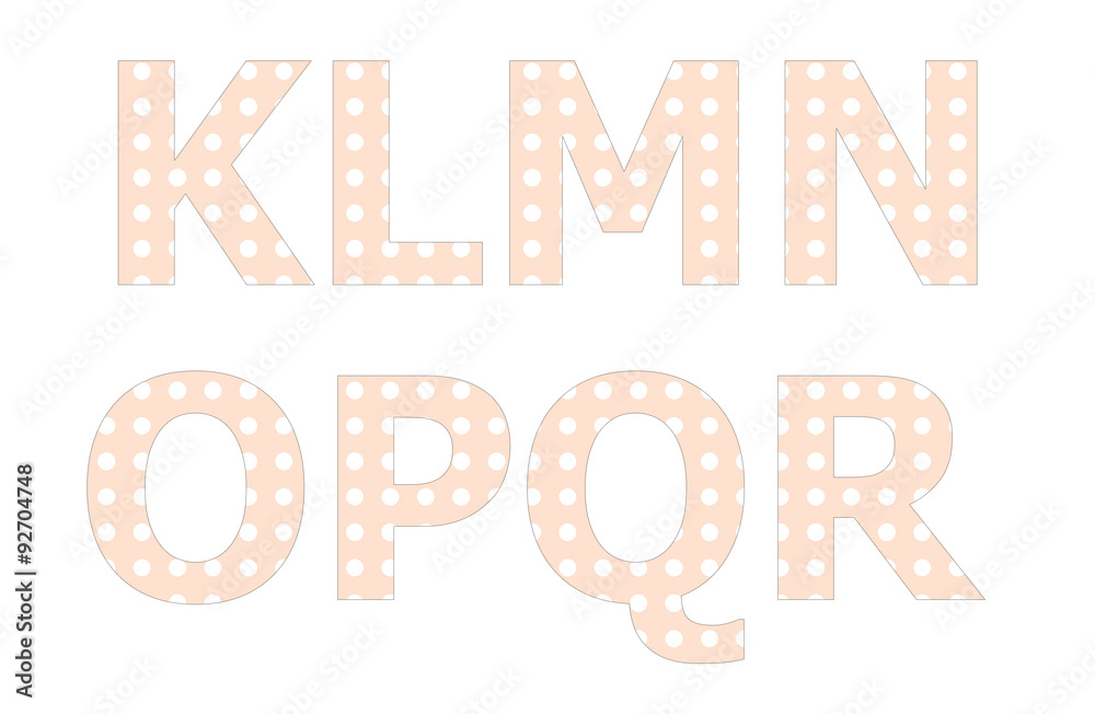 Polka dot pattern on english character
