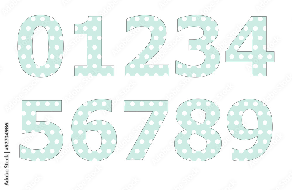 Naklejka premium Polka dot pattern on number 