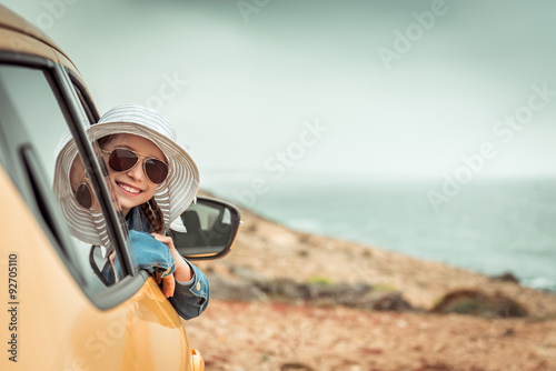 little girl traveling by car © tan4ikk