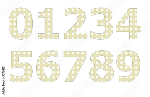 Polka dot pattern on number

