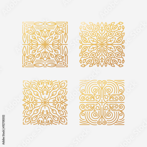 Vector set of abstract square emblems
