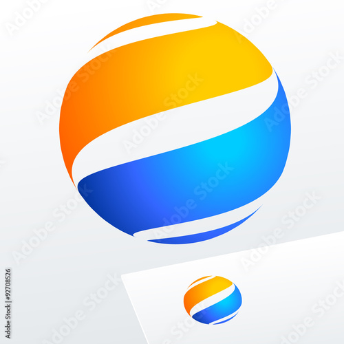 Abstract vector sign in sphere shape. Logo for Business, Tourism, Travel