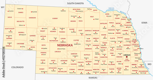 nebraska administrative map
