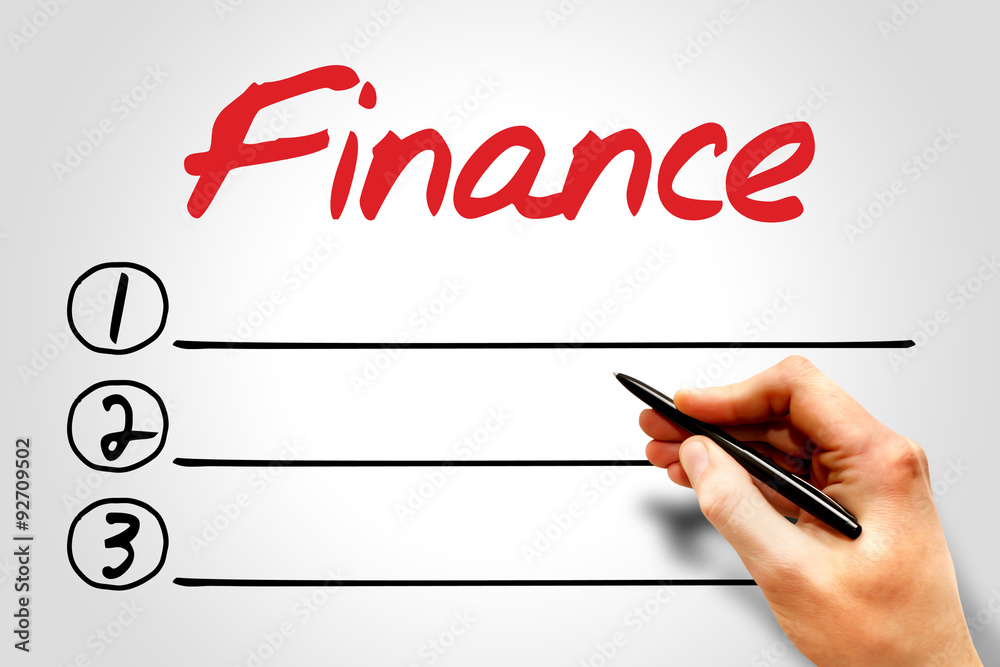 FINANCE blank list, business concept FINANCE blank list, business concept