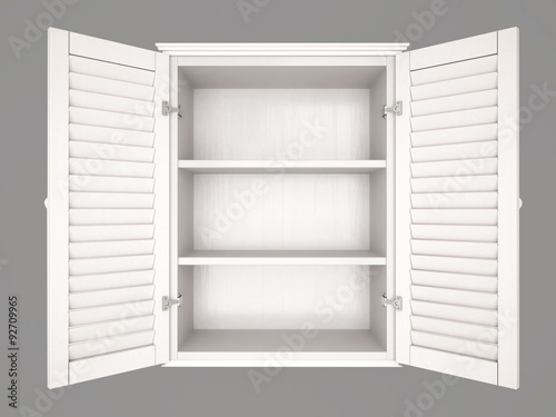 3d illustration of empty cupboard