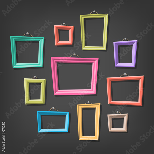Set of cartoon picture frames