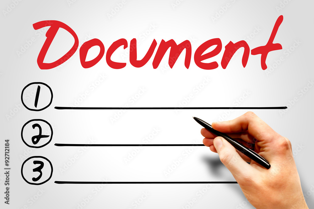 DOCUMENT blank list, education concept DOCUMENT blank list, education concept