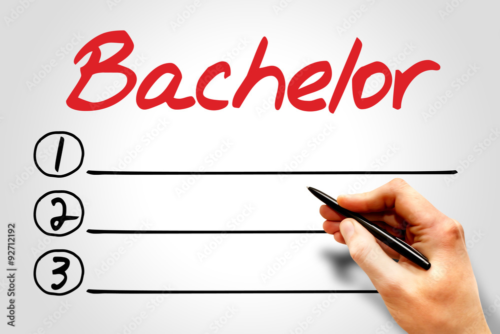 Bachelor blank list, education concept Bachelor blank list, education concept