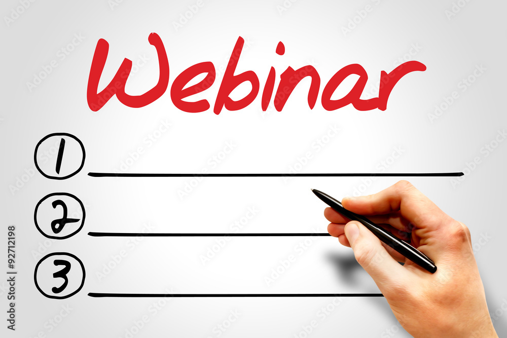 WEBINAR blank list, education concept WEBINAR blank list, education concept
