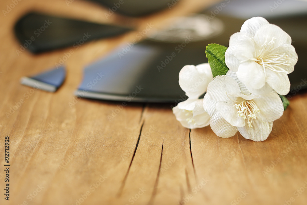 Fototapeta premium Flowers on a broken record