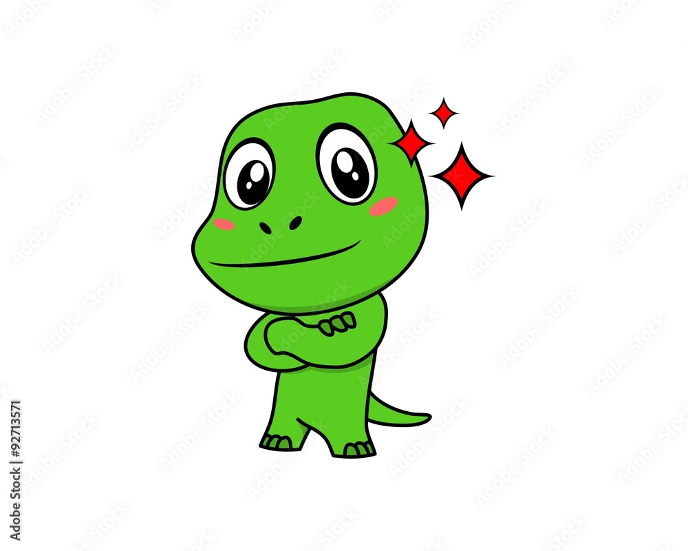 Fototapeta premium Cute dino flirting