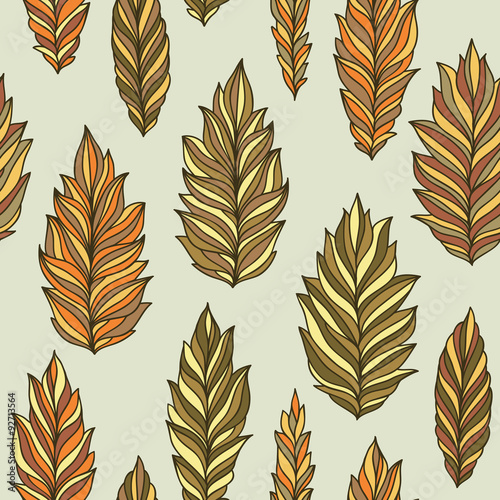 Vector background. The texture of the leaves. Seamless pattern.