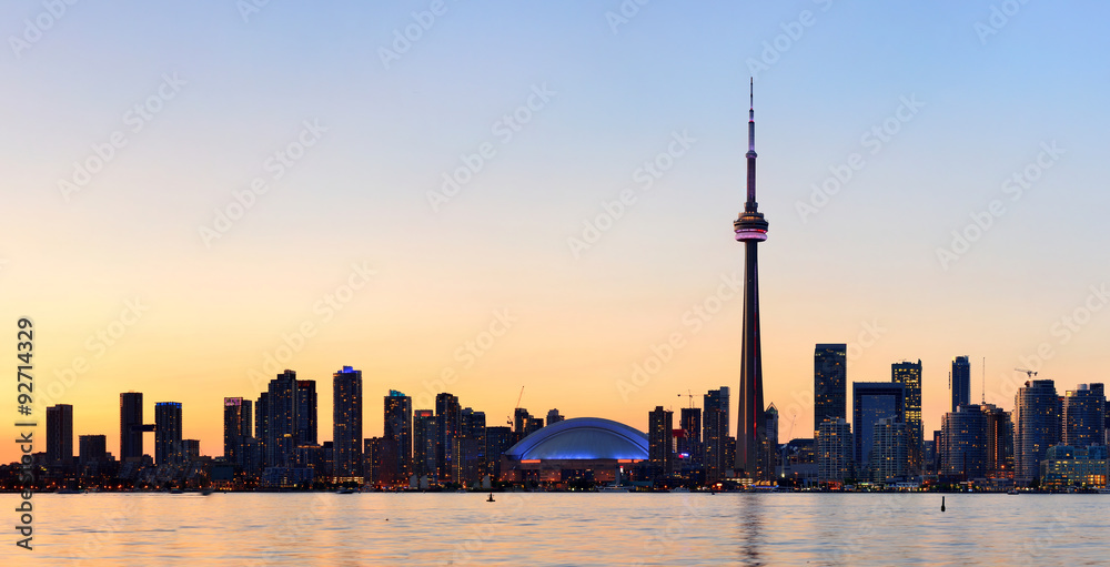 Toronto silhouette panorama